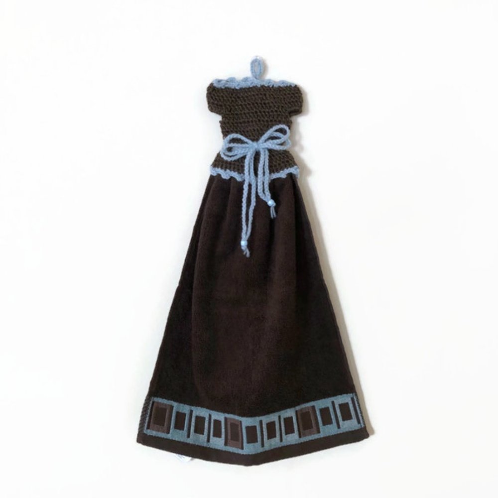Crochet dress towel, Hanging hand towel, Mother's Day gift